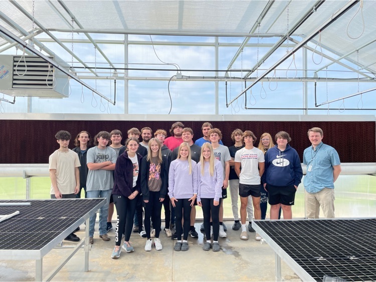 Plant Science class in the new greenhouse  