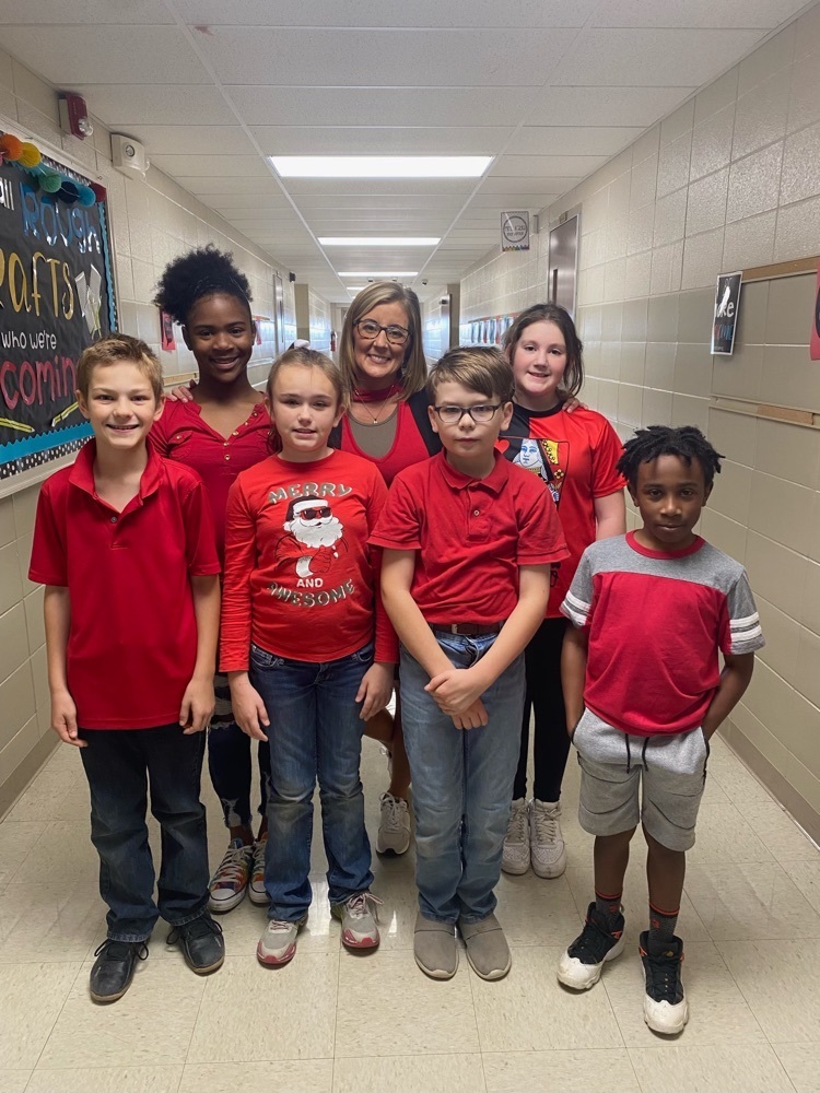 students wearing red for red ribbon week