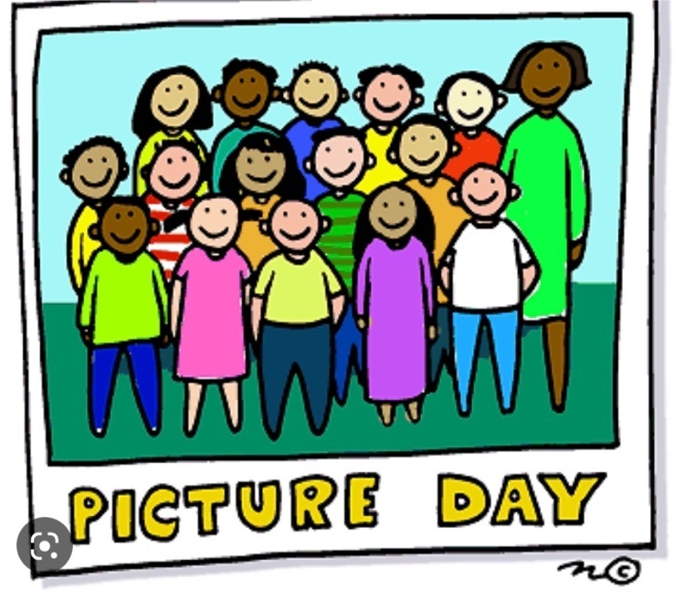 students with their teacher on picture day