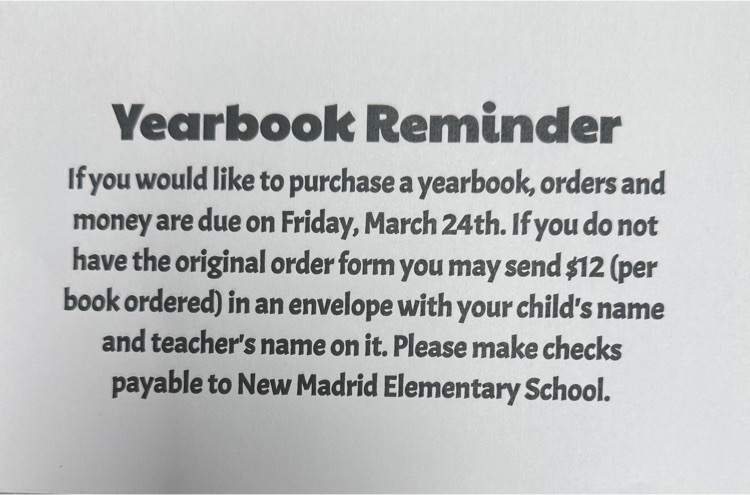Yearbook Reminder 