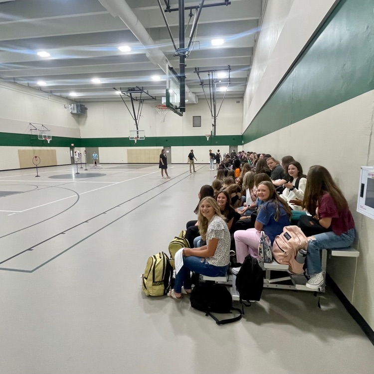 First students in new CMS FEMA Gymnasium 